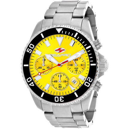 Seapro Men's Watch - Scuba 200 Chrono Yellow Dial Stainless Steel Bracelet | SP4354 ,