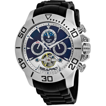 Seapro Men's Watch - Montecillo Automatic Blue, White Dial Rubber Bracelet | SP5122 ,