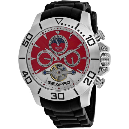 Seapro Men's Watch - Montecillo Automatic Red, White Dial Rubber Bracelet | SP5123 ,