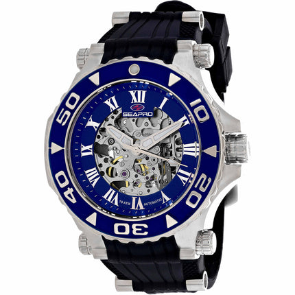 Seapro Men's Watch - Seaway Automatic Blue Dial Black Rubber Strap | SP7750 ,