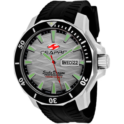 Seapro Men's Watch - Scuba Dragon Diver Quartz Silver Dial Rubber Strap | SP8312 ,