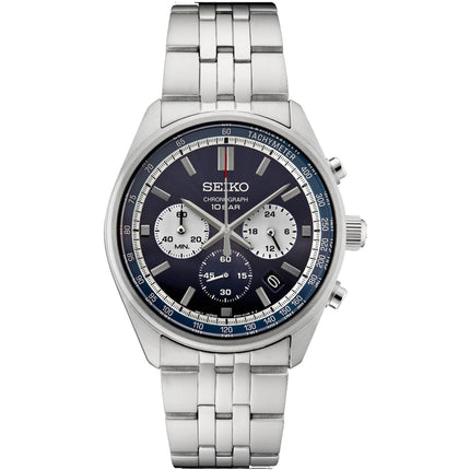 Seiko Men's Watch - Chronograph Quartz Blue Dial Stainless Steel Bracelet | SSB427 ,