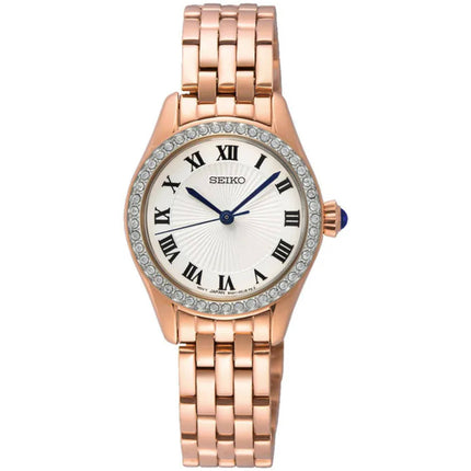 Seiko Women's Watch - Classic White Dial Plated Stainless Steel Bracelet | SUR338P1 ,