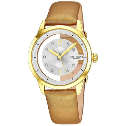 Stuhrling Women's Watch - Winchester Quartz Silver Dial Leather Strap | 946L.03 ,