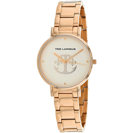 Ted Lapidus Women's Watch - Classic Rose Gold Dial Plated Steel Bracelet | A0742URPX ,