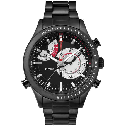 Timex Men's Watch - Intelligent Black Plated Stainless Steel Bracelet | TW2P72800 ,