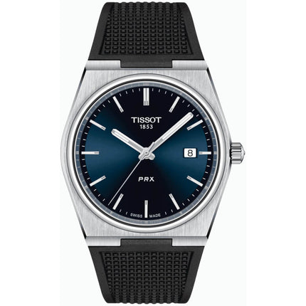 Tissot Men's Watch - T-Classic PRX Quartz Blue Dial Rubber Strap | T1374101704100 ,