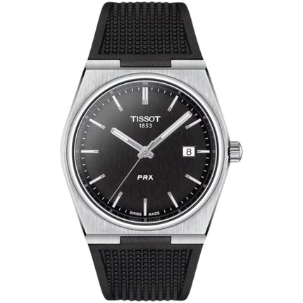 Tissot Men's Watch - T-Classic PRX Quartz Black Dial Rubber Strap | T1374101705100 ,