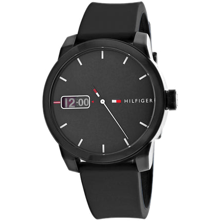 Tommy Hilfiger Men's Watch - Classic Quartz Black Dial Rubber Strap | 1791382 ,
