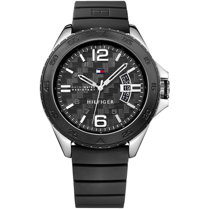 Tommy Hilfiger Men's Watch - Cody Quartz Black Dial Rubber Strap | 1791203 ,