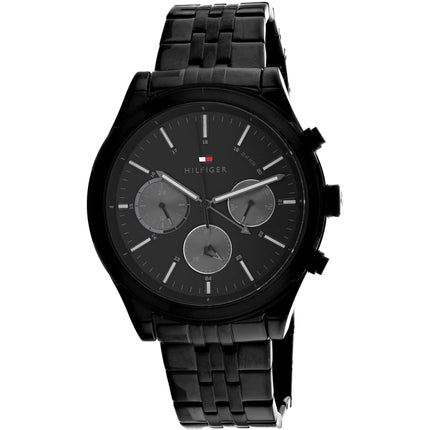 Tommy Hilfiger Men's Watch - Ashton Black Dial Plated Steel Bracelet | 1791738 ,