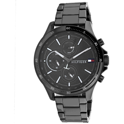 Tommy Hilfiger Men's Watch - Bank Black Plated Stainless Steel Bracelet | 1791719 ,