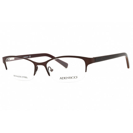 Adensco Women's Eyeglasses - Satin Brown Cat Eye Half Rim Metal Frame | Ad 200 0JNQ 00 ,