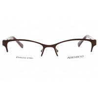 Adensco Women's Eyeglasses - Satin Brown Cat Eye Half Rim Metal Frame | Ad 200 0JNQ 00 ,