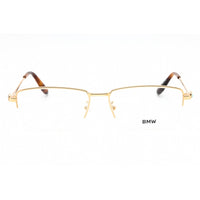 BMW Men's Eyeglasses - Shiny Deep Gold Rectangular Half Rim Metal Frame | BW5038-H 030 ,