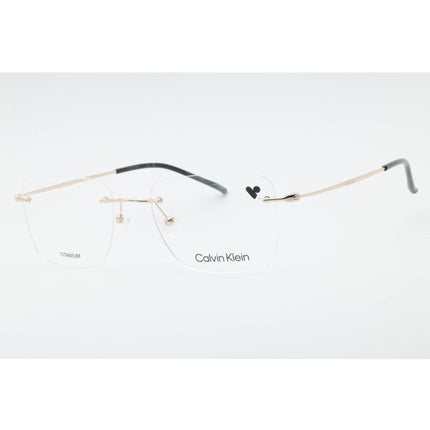 Calvin Klein Unisex Eyeglasses - Gold/Black Rimless Titanium Frame | CK22125TB 001 ,