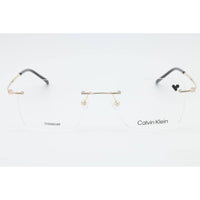 Calvin Klein Unisex Eyeglasses - Gold/Black Rimless Titanium Frame | CK22125TB 001 ,