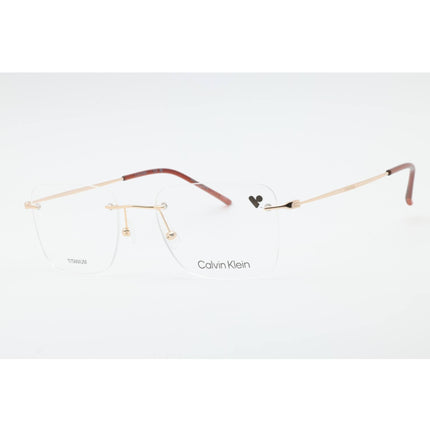 Calvin Klein Unisex Eyeglasses - Gold/Brown Rimless Titanium Frame | CK22125TB 200 ,