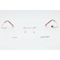 Calvin Klein Unisex Eyeglasses - Gold/Brown Rimless Titanium Frame | CK22125TB 200 ,