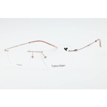 Calvin Klein Unisex Eyeglasses - Nude Rectangular Rimless Frame | CK22125TB 272 ,