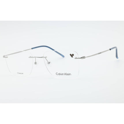 Calvin Klein Unisex Eyeglasses - Titanium/Blue Rimless Titanium Frame | CK22125TB 414 ,