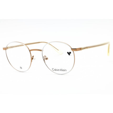 Calvin Klein Unisex Eyeglasses - White Round Full Rim Metal Frame | CK23106 108 ,