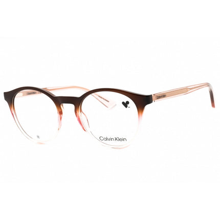 Calvin Klein Unisex Eyeglasses - Brown/Pink/Rose Round Full Rim Frame | CK23549 205 ,