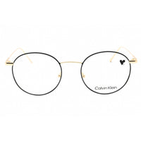 Calvin Klein Unisex Eyeglasses - Gold/Black Round Full Rim Metal Frame | CK5460 715 ,