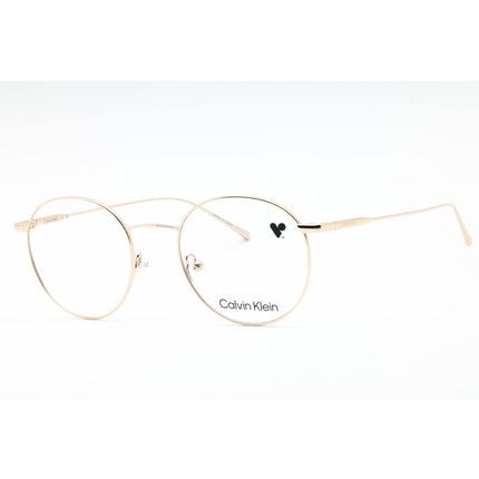 Calvin Klein Unisex Eyeglasses - Gold Round Full Rim Metal Frame | CK5460 714 ,