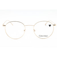 Calvin Klein Unisex Eyeglasses - Gold Round Full Rim Metal Frame | CK5460 714 ,