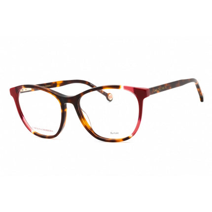 Carolina Herrera Women's Eyeglasses - Havana Red Cat Eye Plastic Frame | HER 0123 O63 ,