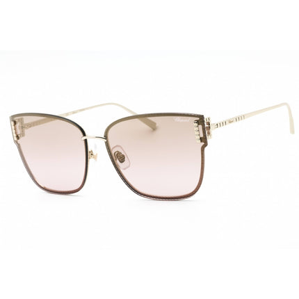 Chopard Women's Sunglasses - Shiny Light Gold Butterfly Metal Frame | SCHF73M 594X ,