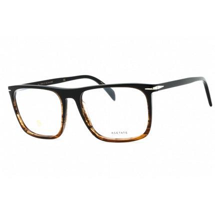 David Beckham Men's Eyeglasses - Brown Striped Havana Square Frame | DB 1108 0Z15 00 ,
