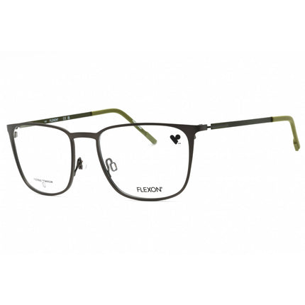 Flexon Men's Eyeglasses - Matte Gunmetal/Kelp Square Metal Frame | FLEXON E1143 071 ,