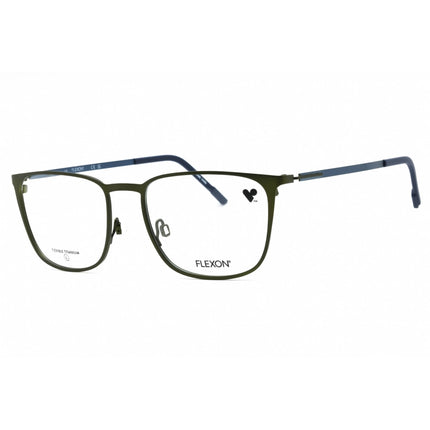 Flexon Men's Eyeglasses - Matte Kelp/Blue Square Metal Frame | FLEXON E1143 301 ,