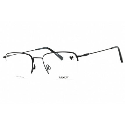 Flexon Men's Eyeglasses - Black Square Half Rim Metal Frame | FLEXON H6041 001 ,