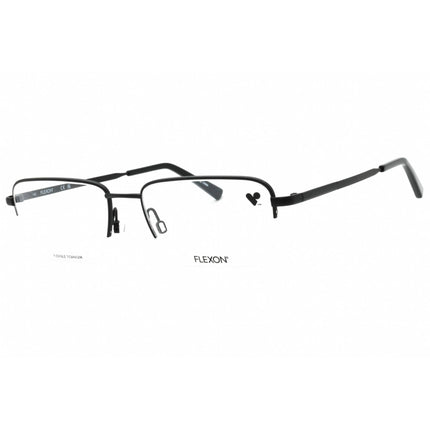 Flexon Men's Eyeglasses - Black Rectangular Half Rim Metal Frame | FLEXON H6050 001 ,