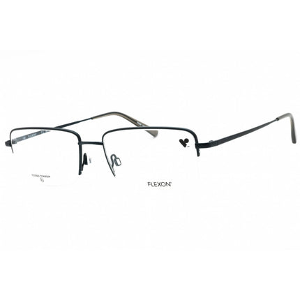 Flexon Men's Eyeglasses - Satin Navy Rectangular Half Rim Frame | FLEXON H6073 414 ,