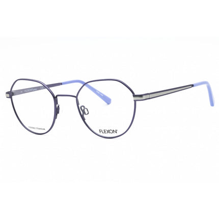 Flexon Unisex Eyeglasses - Matte Purple Geometric Metal Frame | FLEXON J4013 502 ,