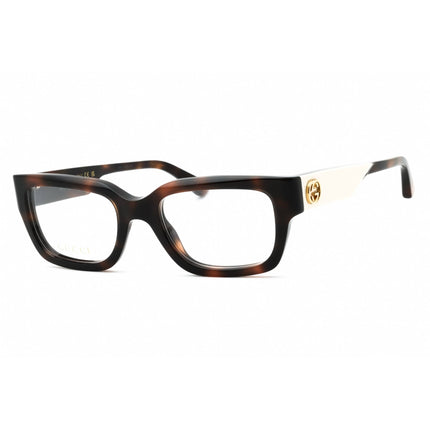 Gucci Women's Eyeglasses - Havana Rectangular Full Rim Acetate Frame | GG1666O 007 ,