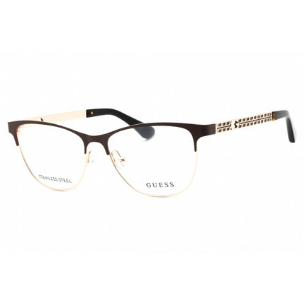 Guess Women's Eyeglasses - Matte Dark Brown Cat Eye Full Rim Metal Frame | GU2883 049 ,