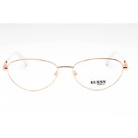 Guess Women's Eyeglasses - Shiny Rose Gold Oval Full Rim Metal Frame | GU8238 028 ,