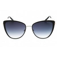 Guess Factory Women's Sunglasses - Shiny Black Cat Eye Metal Frame | GF6141 01B ,