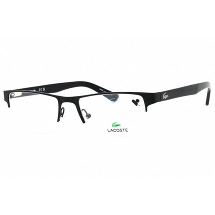 Lacoste Men's Eyeglasses - Matte Black Rectangular Half Rim Metal Frame | L2237 002 ,
