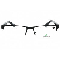 Lacoste Men's Eyeglasses - Matte Black Rectangular Half Rim Metal Frame | L2237 002 ,