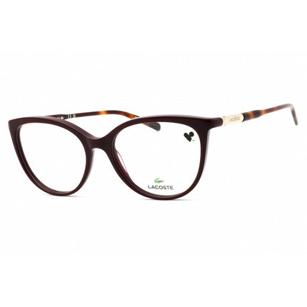 Lacoste Women's Eyeglasses - Dark Red Cat Eye Full Rim Plastic Frame | L2911 603 ,