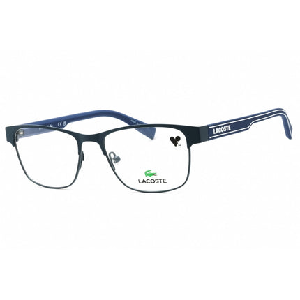 Lacoste Men's Eyeglasses - Matte Blue Rectangular Full Rim Metal Frame | L3111 424 ,