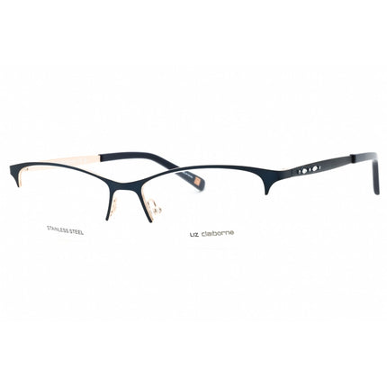 Liz Claiborne Women's Eyeglasses - Navy Blue On Gold Half Rim Frame | L 654 0E8W 00 ,