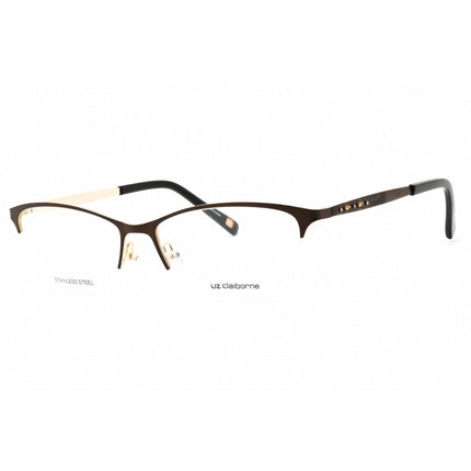 Liz Claiborne Women's Eyeglasses - Matte Brown Gold Cat Eye Frame | L 654 0UFM 00 ,