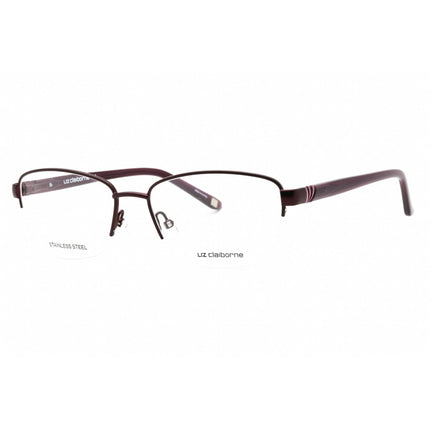 Liz Claiborne Women's Eyeglasses - Plum Square Half Rim Metal Frame | L 662 00T7 00 ,